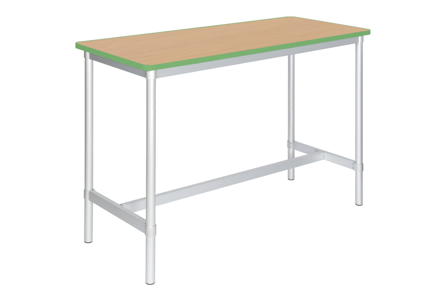 Gopak Enviro High Tables, 180wx50dx101h (cm), Light Grey, Acid Green