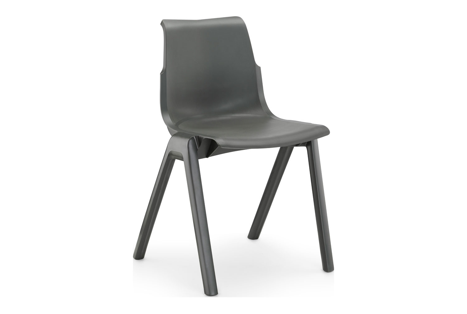 Qty 8 - Hille Ergo Stacking Classroom Chair, 14+ Years - 46h (cm), Charcoal
