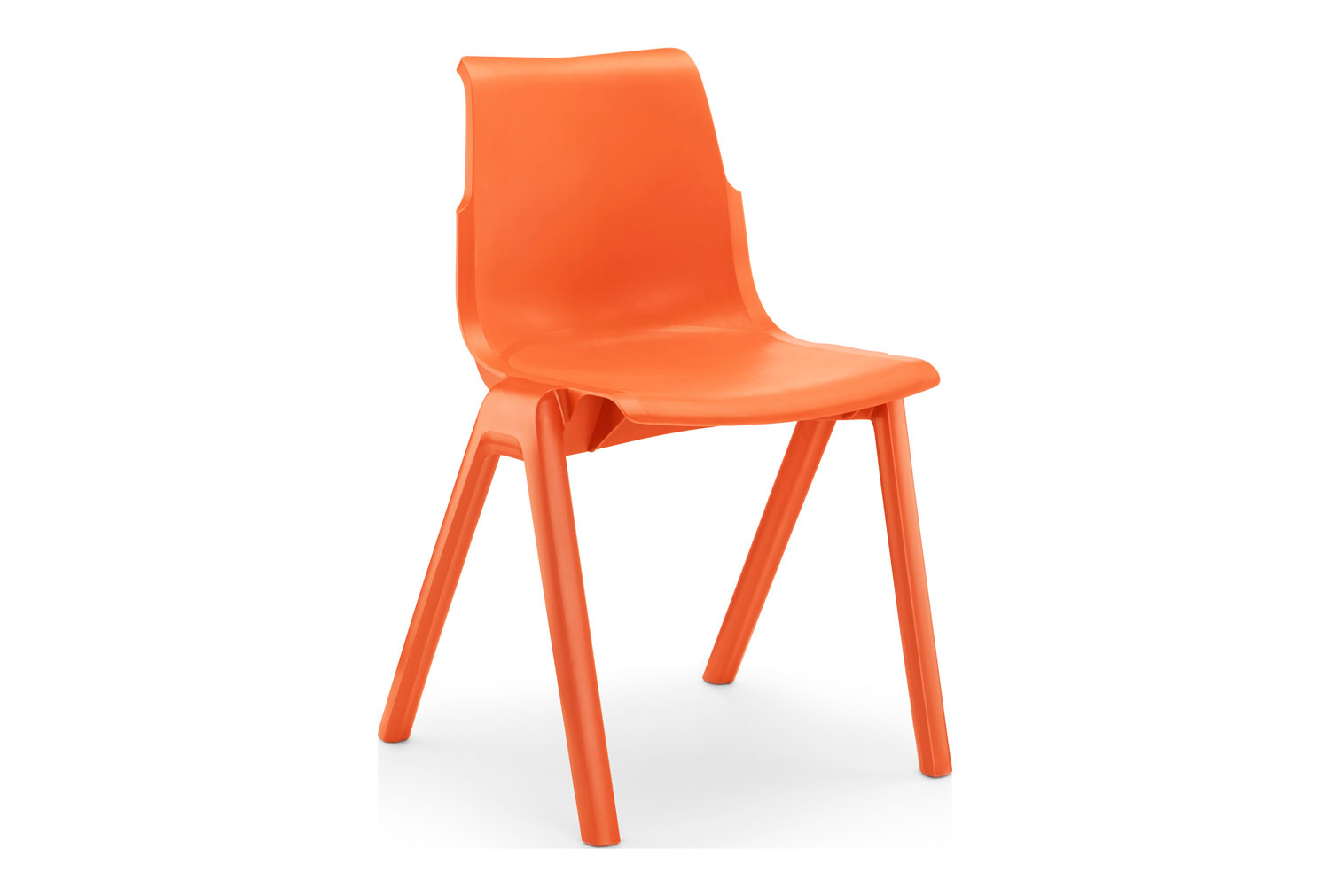Qty 8 - Hille Ergo Stacking Classroom Chair, 14+ Years - 46h (cm), Flame