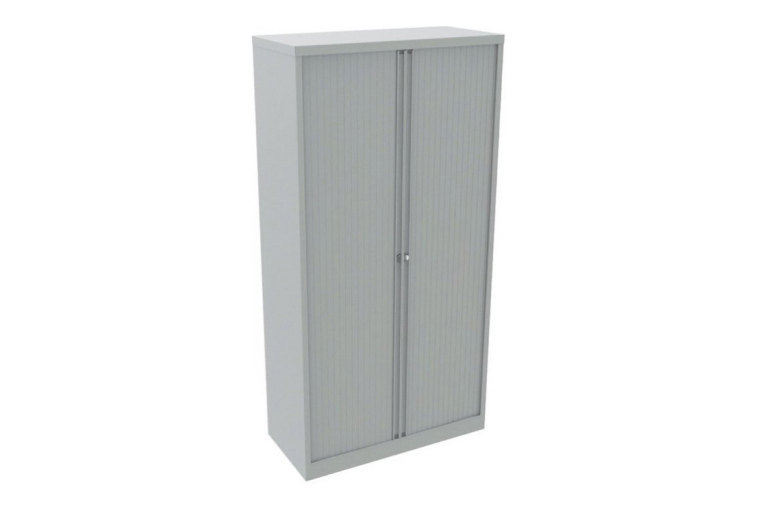 Contract Steel Tambour Office Cupboards, 100wx47dx197h (cm), Light Grey, Express Delivery