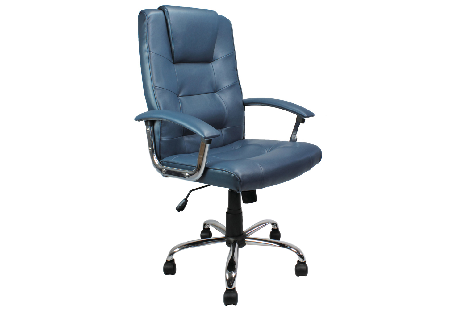 Skye High Back Blue Leather Faced Executive Office Chair, Blue, Express Delivery