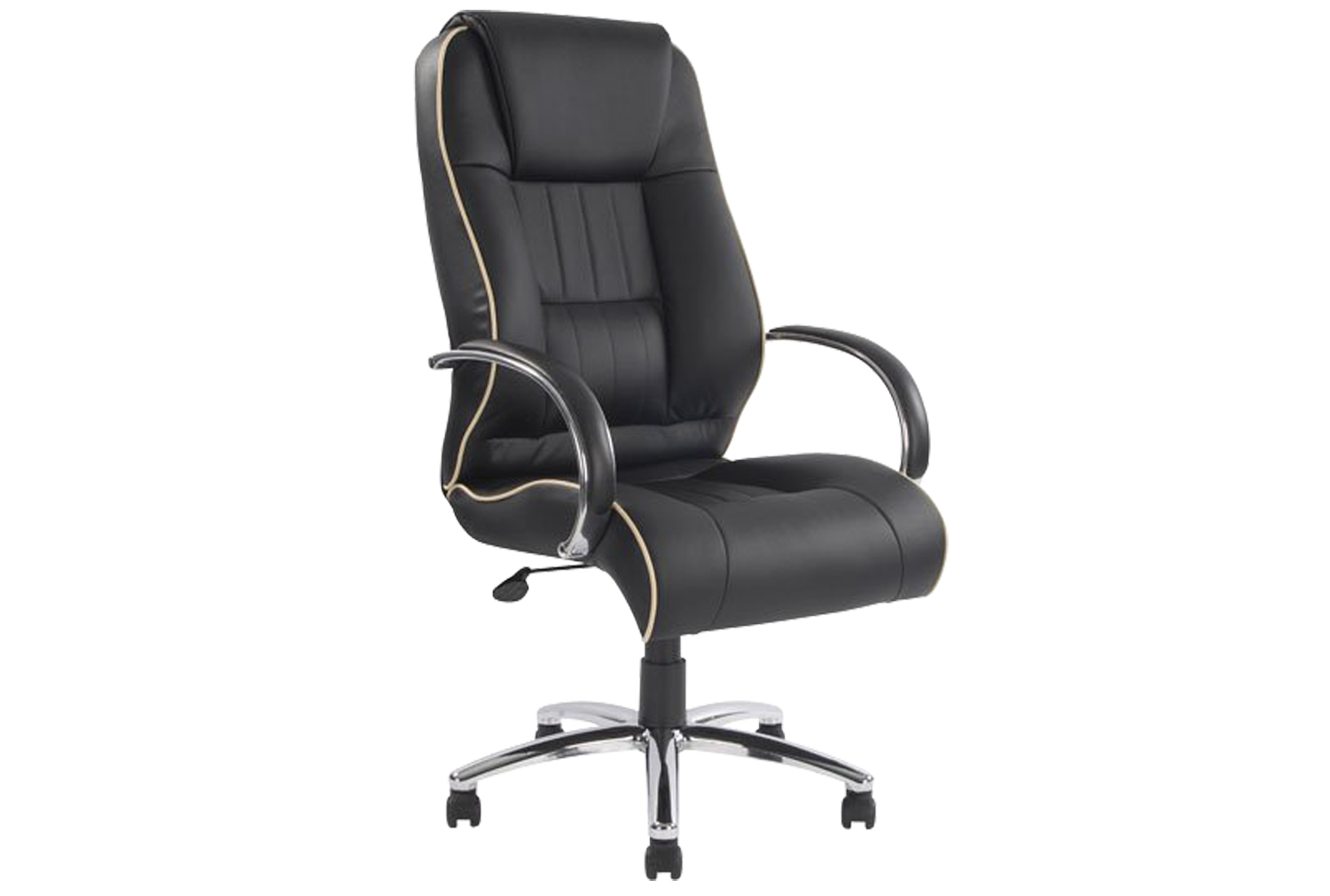 Freya High Back Executive Black Leather Faced Office Chair, Black, Express Delivery