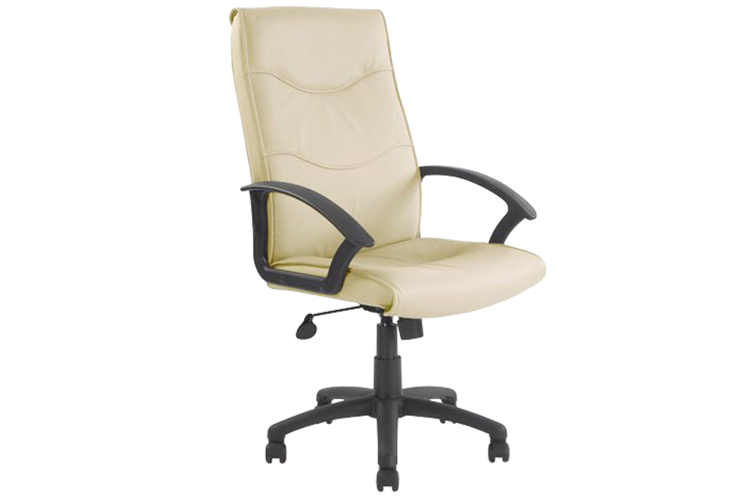 Corbett High Back Leather Faced Office Chair (Cream), Express Delivery