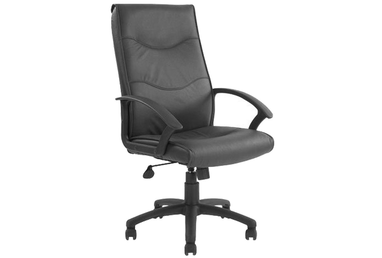 Corbett High Back Leather Faced Office Chair (Black), Fully Installed