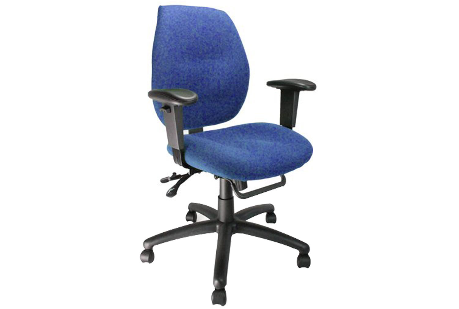 24 Hour Medium Back Ergonomic Operator Office Chair, Blue, Fully Installed