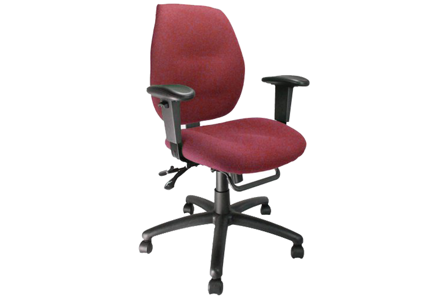 24 Hour Medium Back Ergonomic Operator Office Chair, Burgundy, Fully Installed