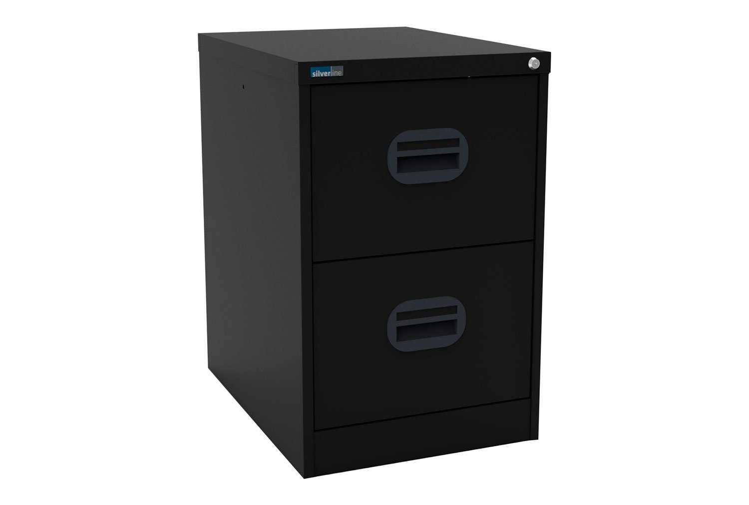 Silverline Kontrax 2 Drawer Filing Cabinet, 2 Drawer - 46wx62dx71h (cm), Black