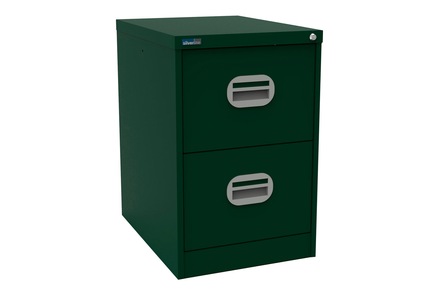Silverline Kontrax 2 Drawer Filing Cabinet, 2 Drawer - 46wx62dx71h (cm), Green