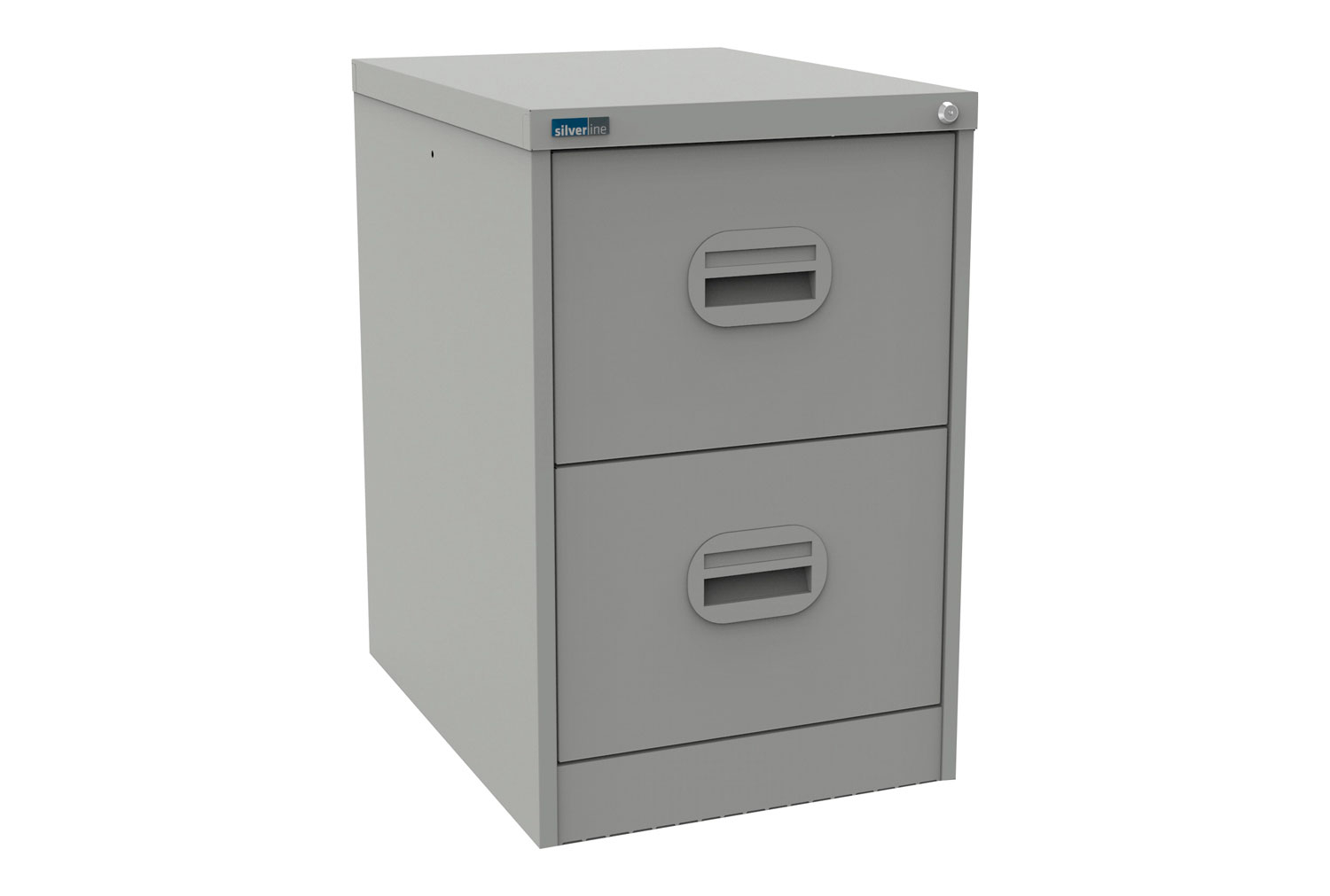 Silverline Kontrax 2 Drawer Office Filing Cabinet, 2 Drawer - 46wx62dx71h (cm), Light Grey