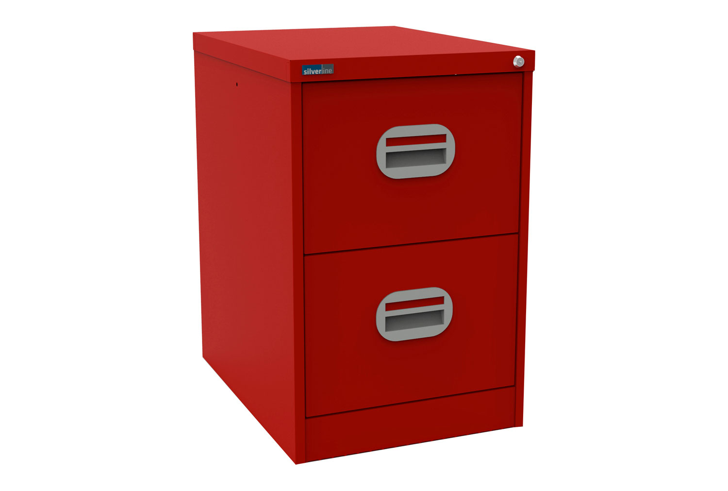Silverline Kontrax 2 Drawer Filing Cabinet, 2 Drawer - 46wx62dx71h (cm), Red