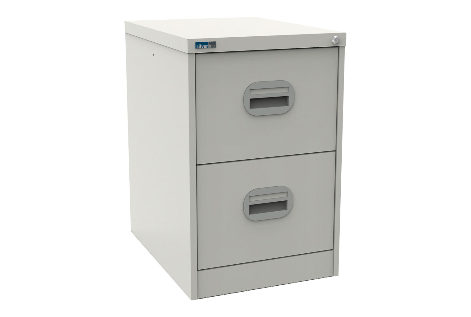 Silverline Kontrax 2 Drawer Filing Cabinet, 2 Drawer - 46wx62dx71h (cm), White Semi Gloss