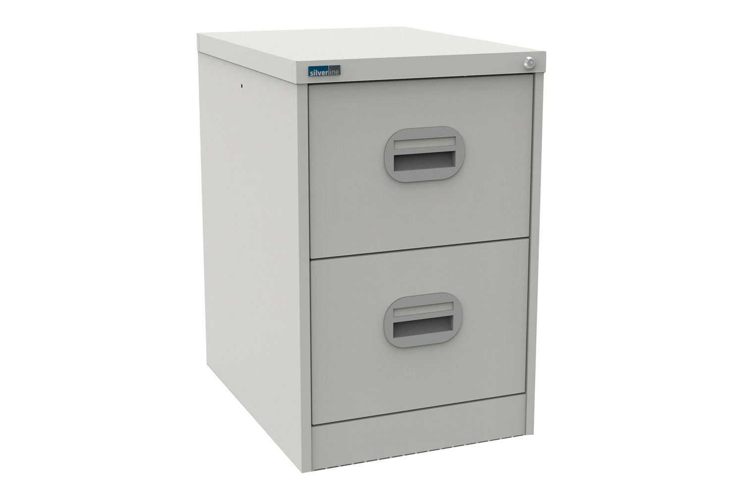 Silverline Kontrax 2 Drawer Filing Cabinet, 2 Drawer - 46wx62dx71h (cm), Traffic White