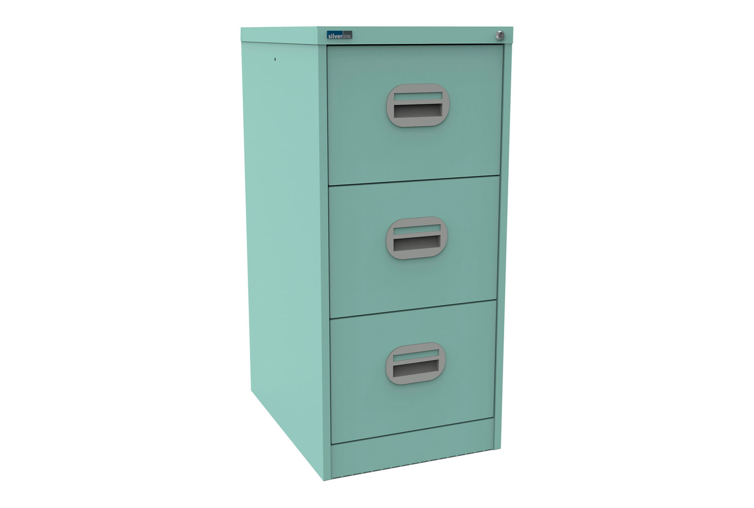 Silverline Kontrax 3 Drawer Filing Cabinet, 3 Drawer - 46wx62dx101h (cm), Peppermint, Fully Installed
