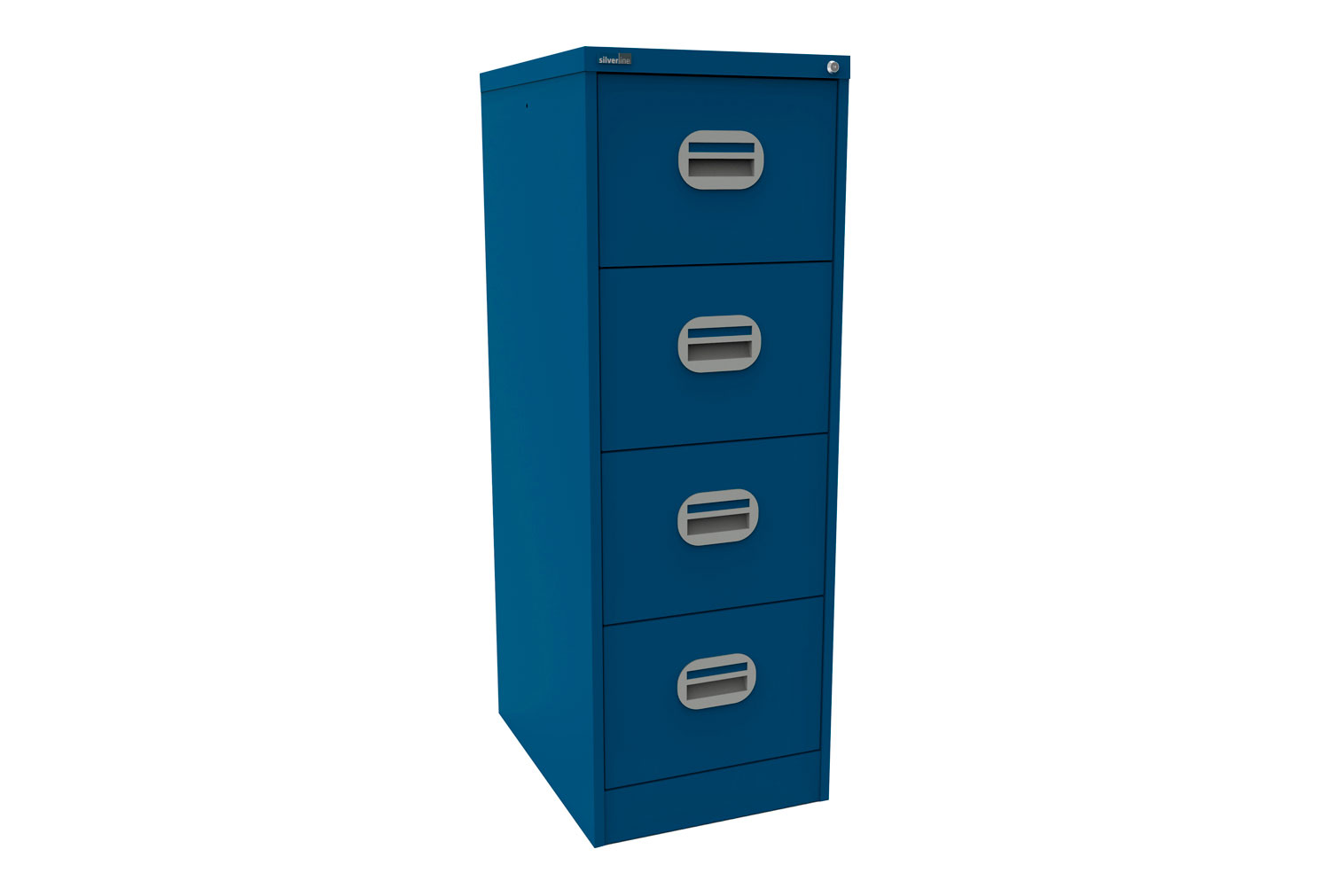 Silverline Kontrax 4 Drawer Filing Cabinet, 4 Drawer - 46wx62dx132h (cm), Blue