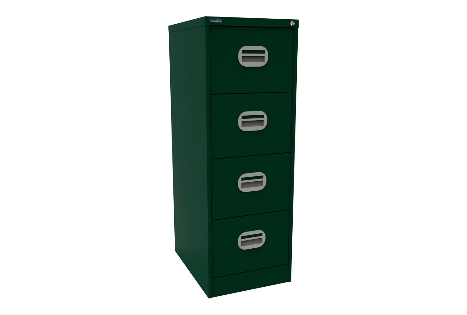 Silverline Kontrax 4 Drawer Filing Cabinet, 4 Drawer - 46wx62dx132h (cm), Green, Fully Installed