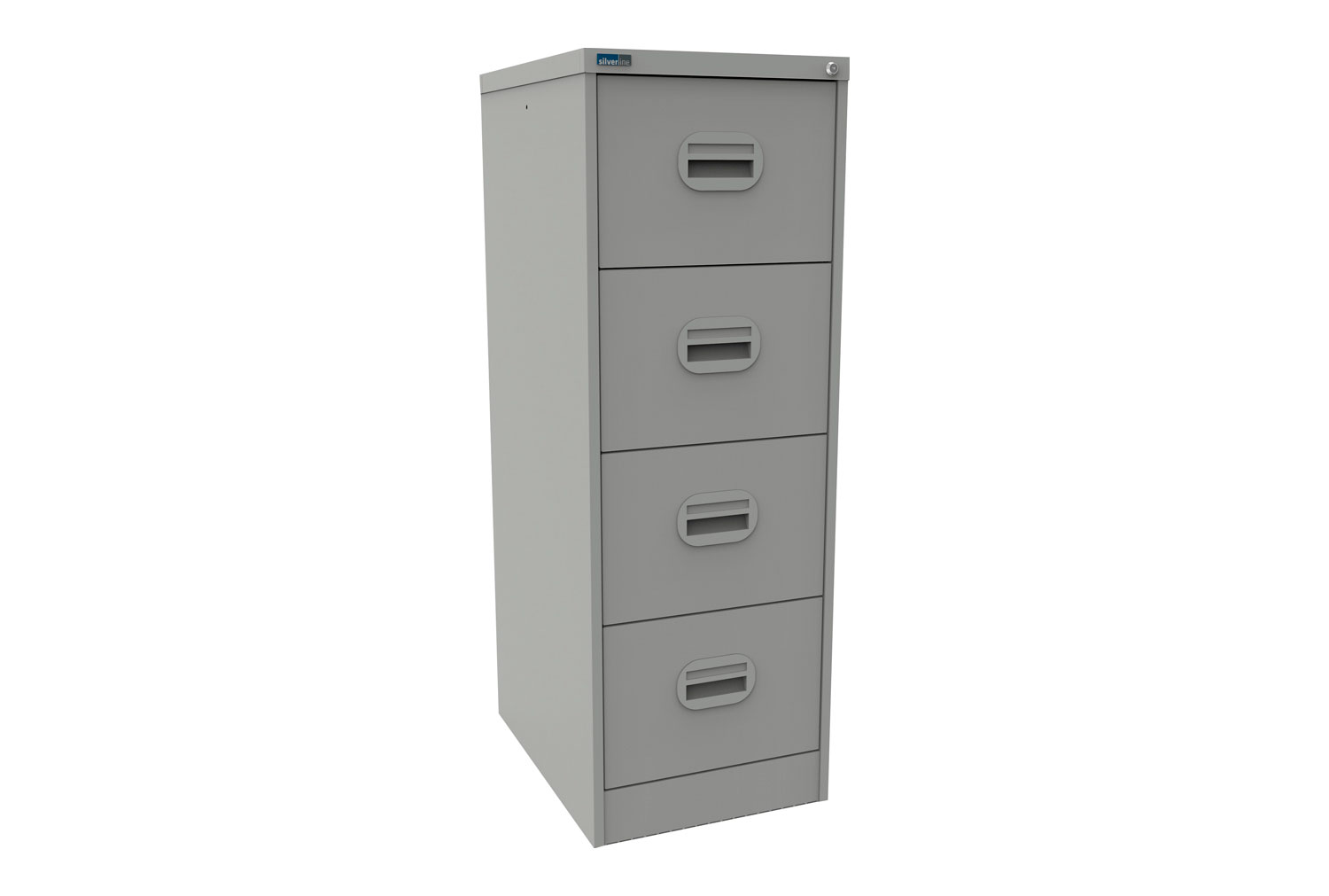 Silverline Kontrax 4 Drawer Filing Cabinet, 4 Drawer - 46wx62dx132h (cm), Light Grey, Express Delivery