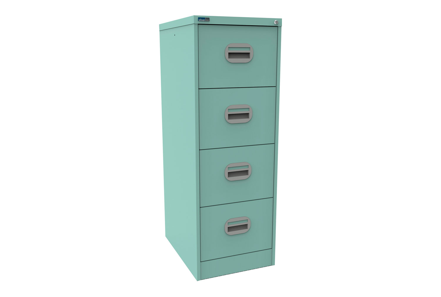 Silverline Kontrax 4 Drawer Filing Cabinet, 4 Drawer - 46wx62dx132h (cm), Peppermint Green