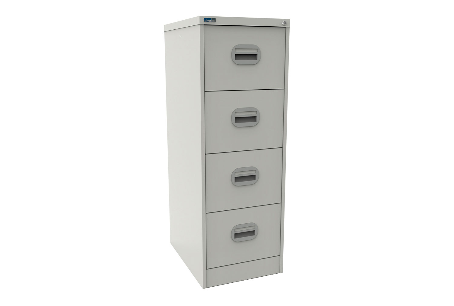 Silverline Kontrax 4 Drawer Filing Cabinet, 4 Drawer - 46wx62dx132h (cm), White Semi Gloss