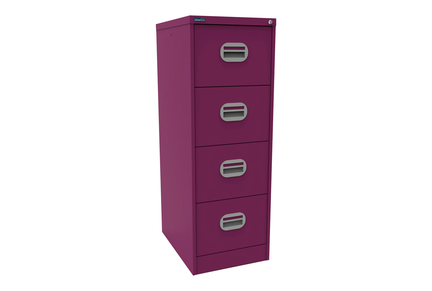 Silverline Kontrax 4 Drawer Filing Cabinet, 4 Drawer - 46wx62dx132h (cm), Traffic Purple