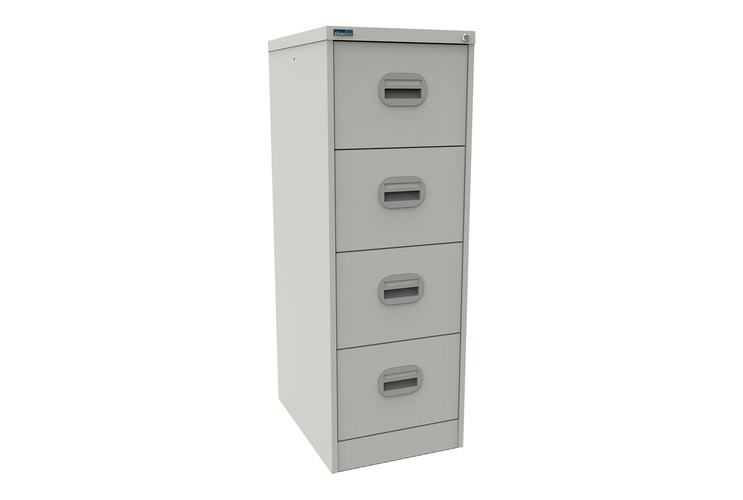 Silverline Kontrax 4 Drawer Filing Cabinet, 4 Drawer - 46wx62dx132h (cm), Traffic White, Fully Installed