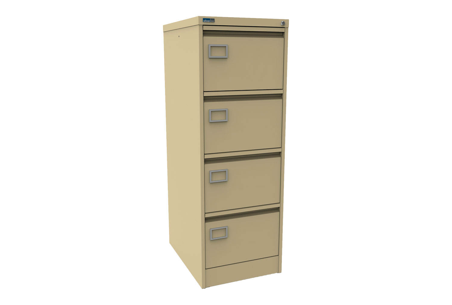 Silverline Executive 4 Drawer Filing Cabinets, 4 Drawer - 40wx62dx132h (cm), Beige