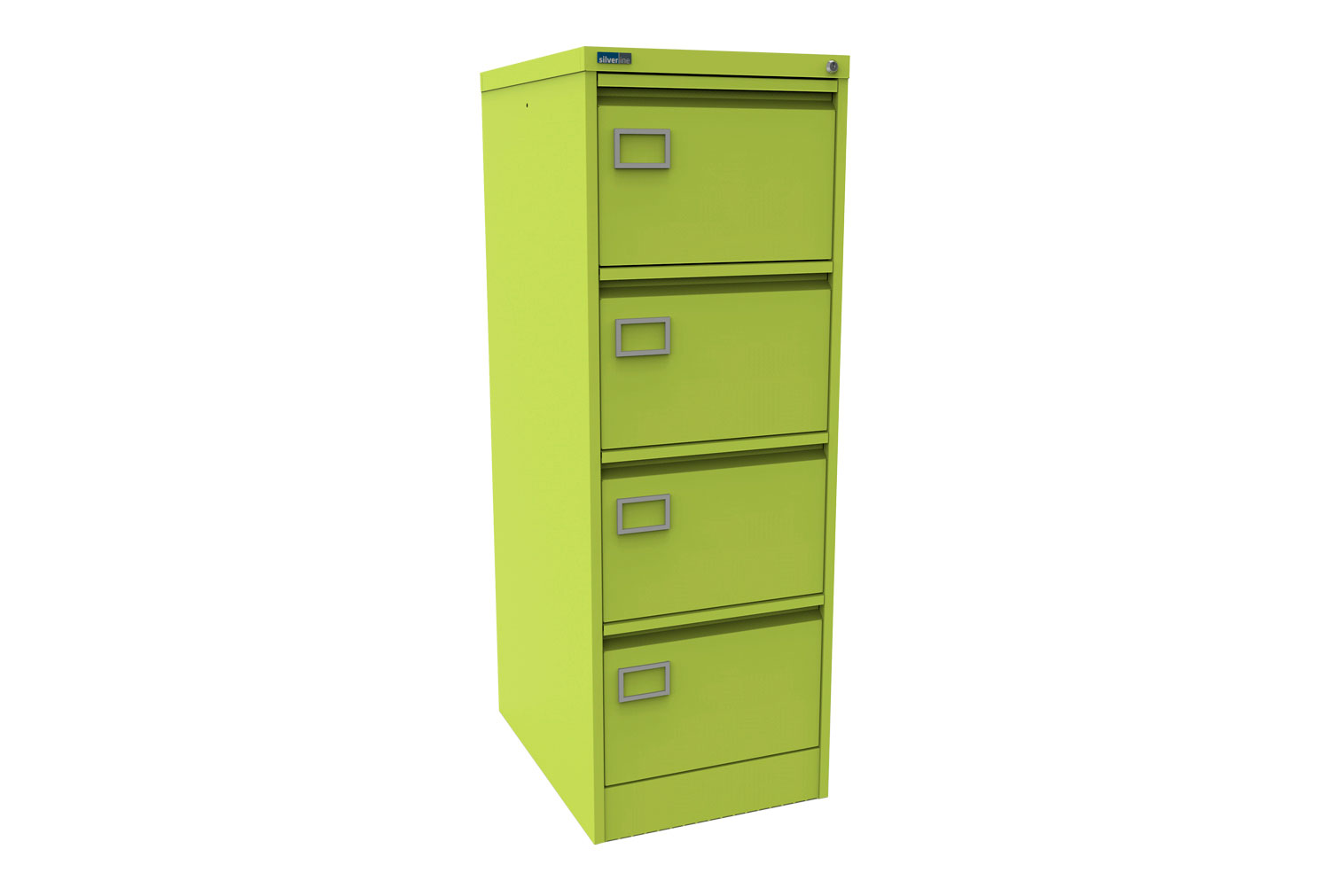 Silverline Executive 4 Drawer Filing Cabinets, 4 Drawer - 40wx62dx132h (cm), Chlorine, Fully Installed