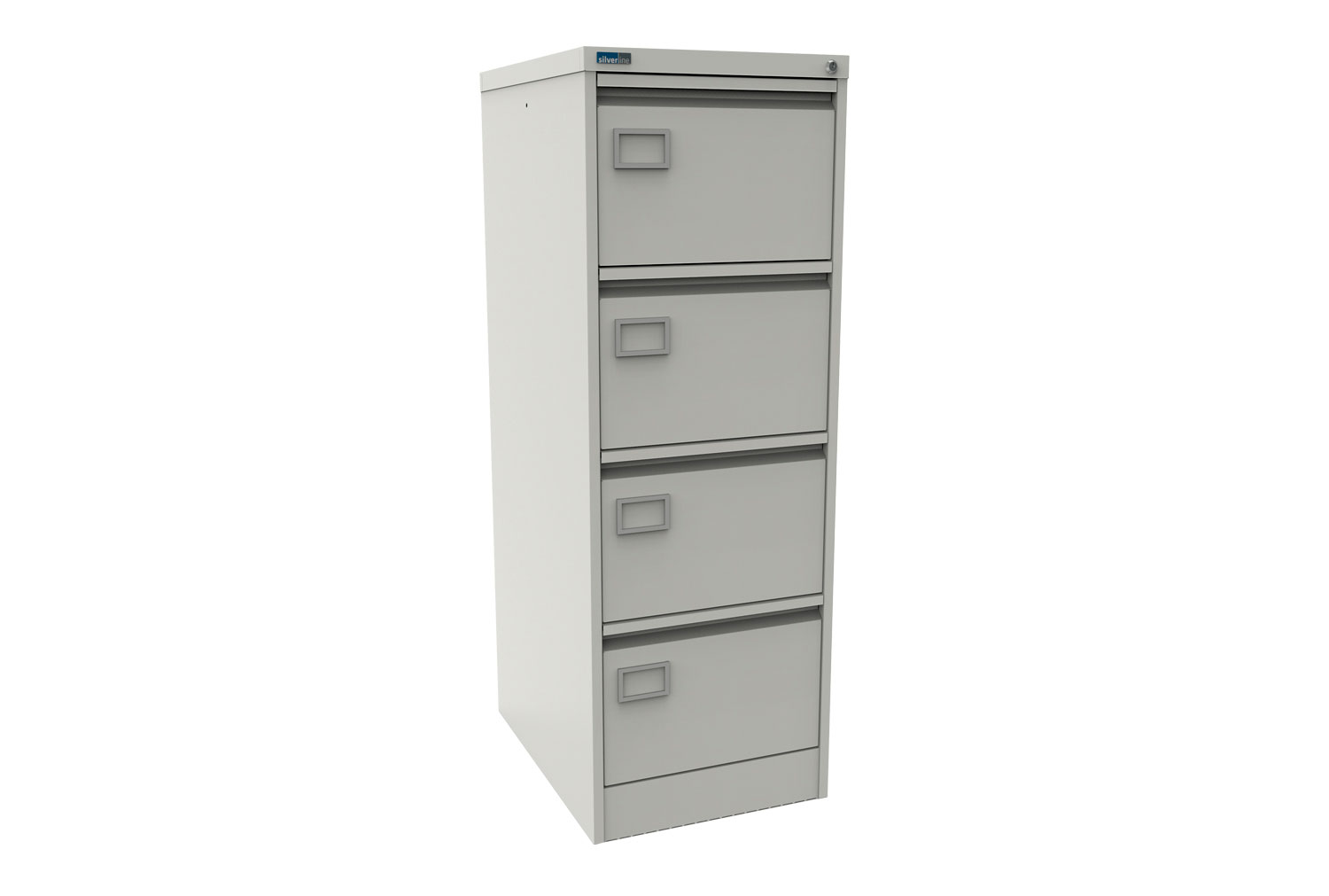 Silverline Executive 4 Drawer Filing Cabinets, 4 Drawer - 40wx62dx132h (cm), White Semi Gloss