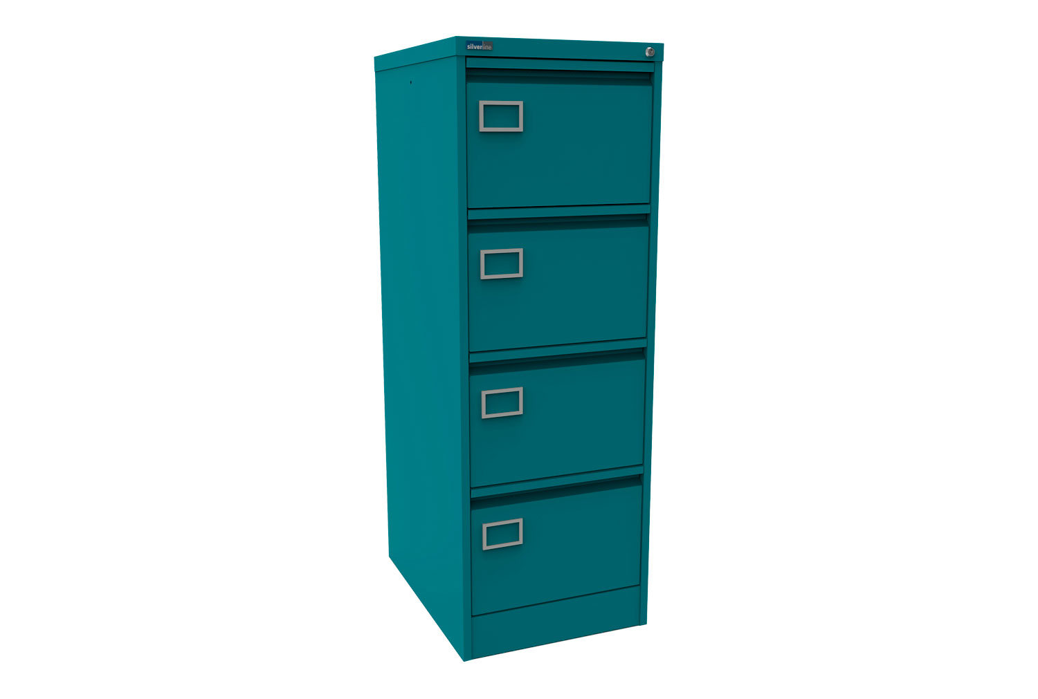 Silverline Executive 4 Drawer Filing Cabinets, 4 Drawer - 40wx62dx132h (cm), Verdi, Fully Installed