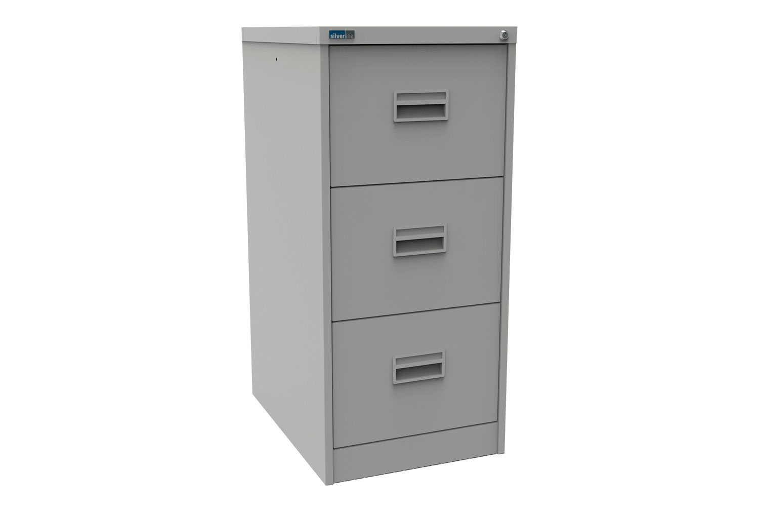 Silverline Midi 3 Drawer Filing Cabinets, 3 Drawer - 46wx62dx101h (cm), Light Grey