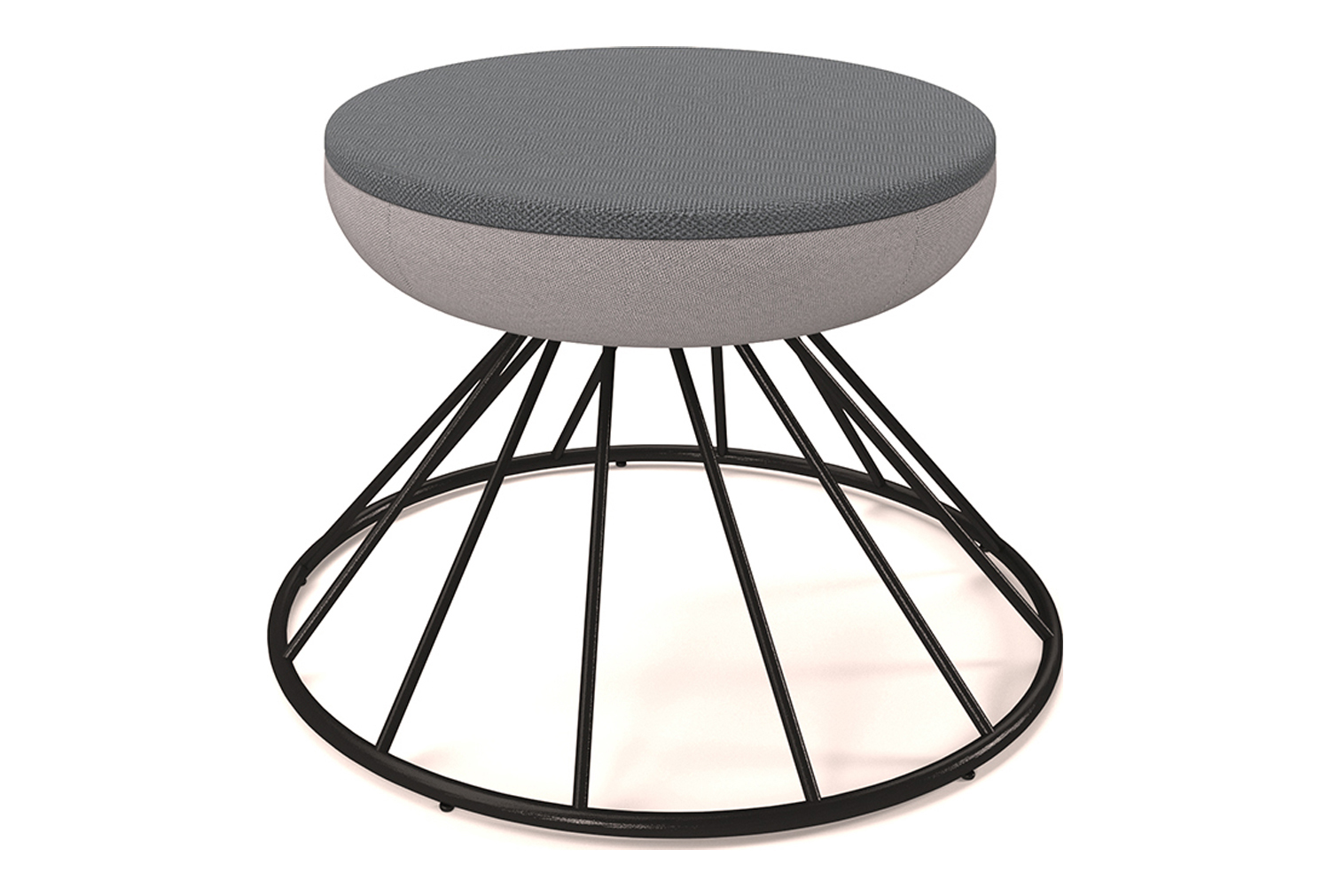 Eliza Footstool With Spiral Base, Elapse Grey/Late Grey