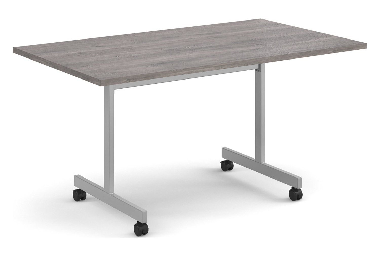 Foxham Rectangular Flip Top Meeting Tables, 140wx80dx73h (cm), Grey Oak, Express Delivery
