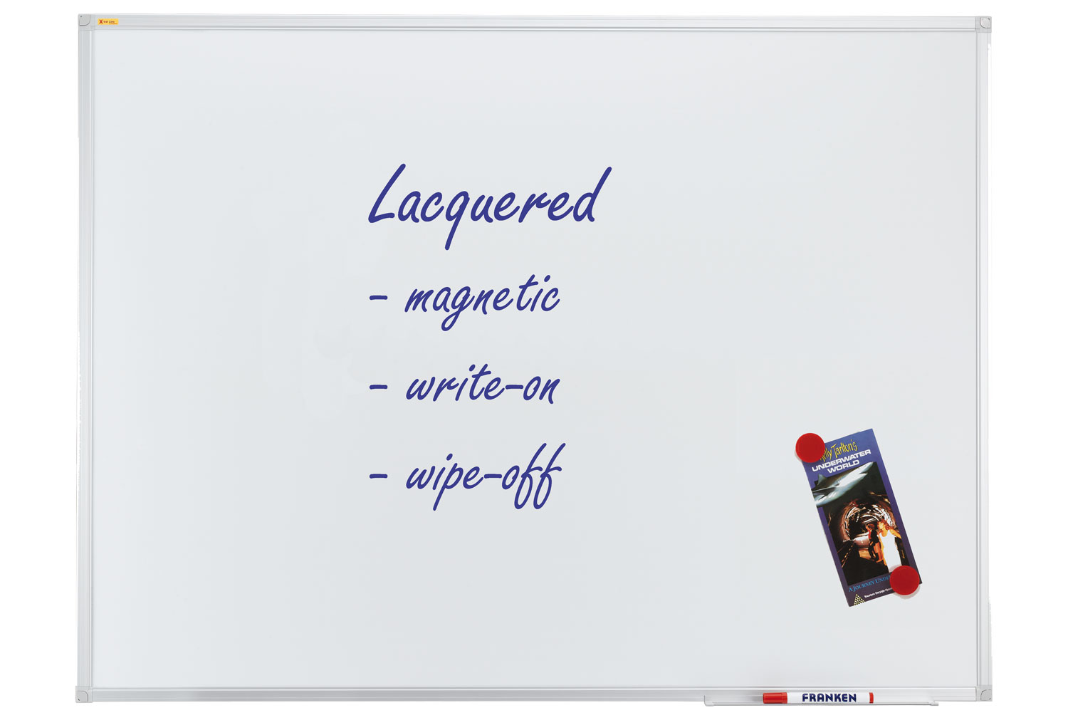 Franken X-Tra!Line Lacquered Steel Whiteboard, 120wx120h (cm), Express Delivery