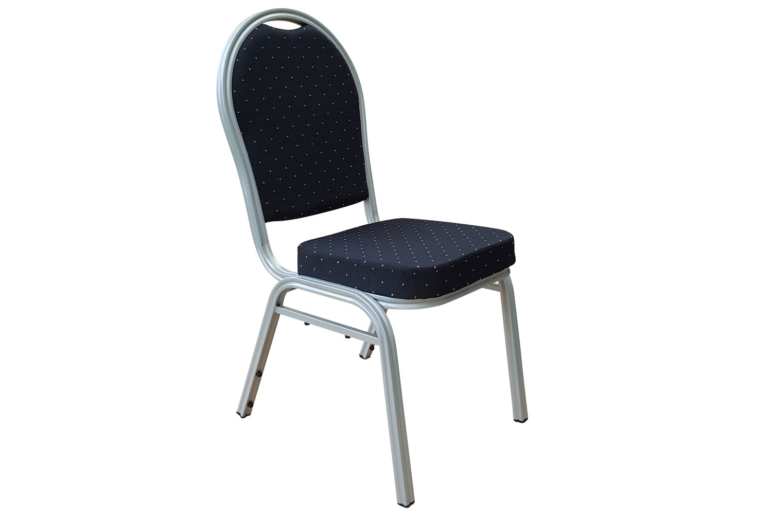 Qty 4 - Murad Steel Framed Banquet Office Chair (Silver Frame), Black