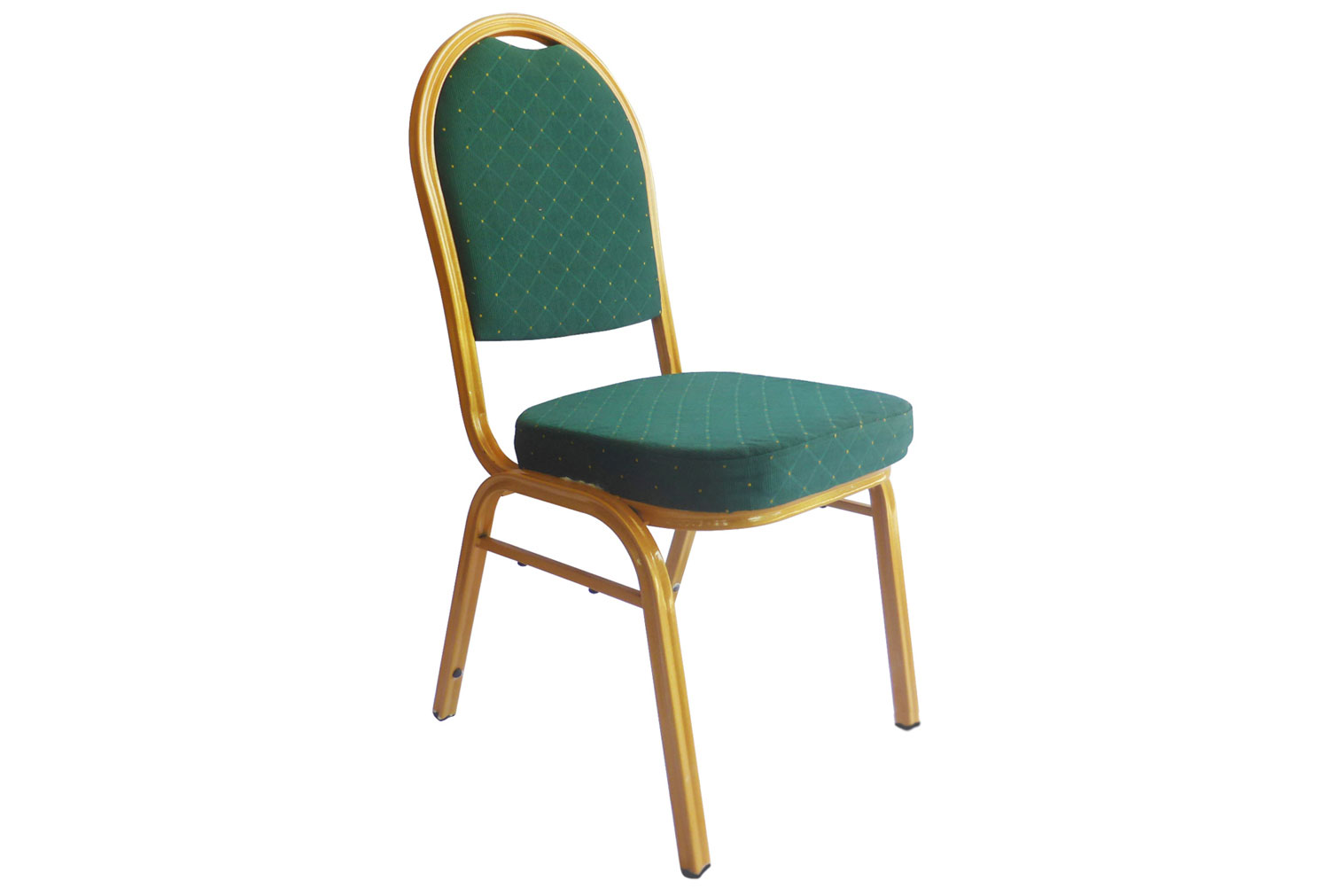 Qty 4 - Murad Steel Framed Banquet Office Chair (Gold Frame), Green