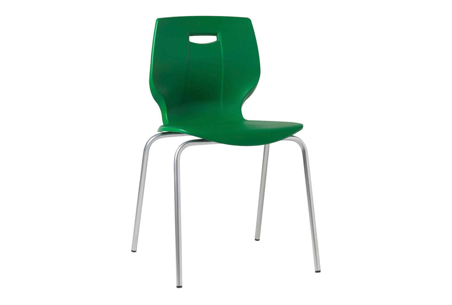 Qty 6 - Geo 4 Leg Stacking Classroom Chairs, 14+ Years - 50wx46dx46h (cm), Black Frame, Onyx