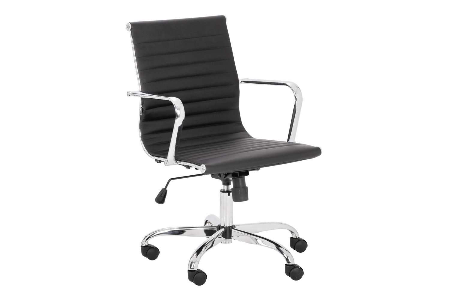 Geston Faux Leather Executive Black Office Chair, Black