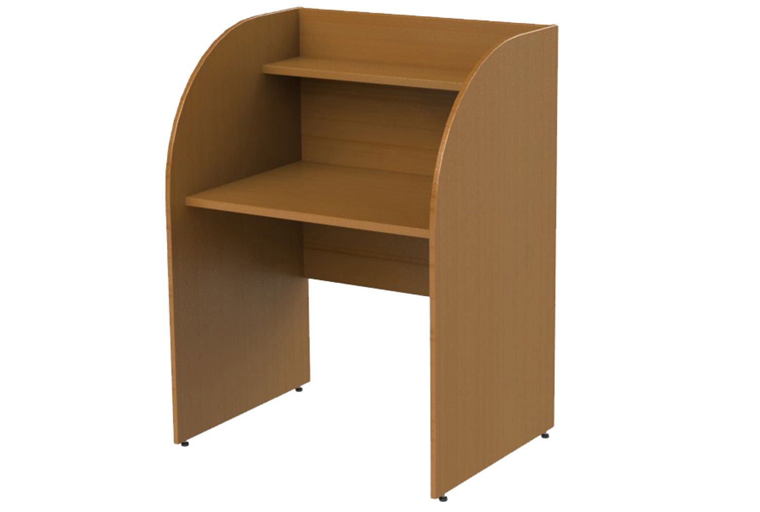 Deluxe Single Sided Panel End Study Carrel Starter Desk, Maple