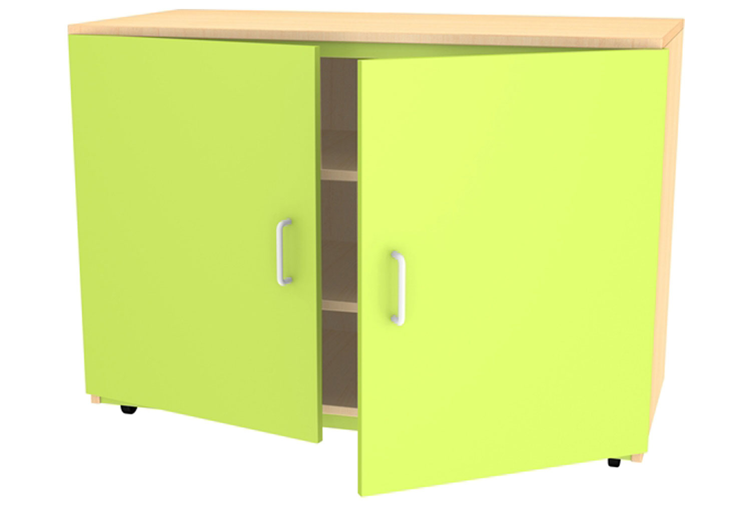 Burst Multipurpose Double Door Classroom Cupboard, 75h (cm), Maple Body/ Mamara Doors