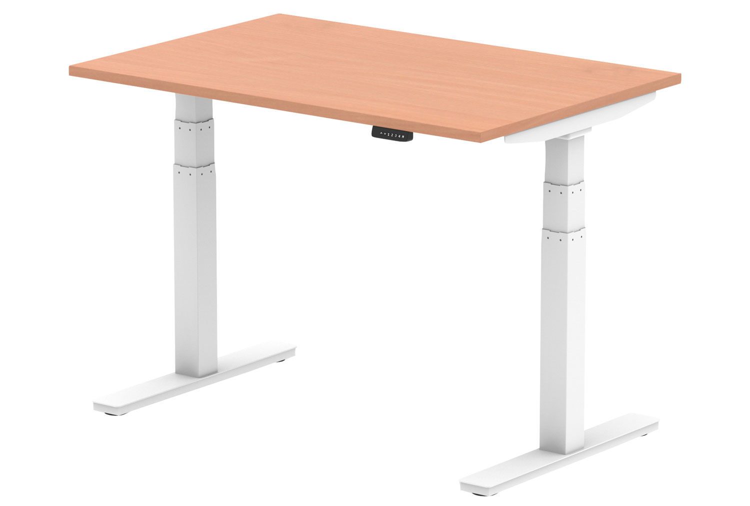 Vitali Sit & Stand Rectangular Desk (White Legs)
