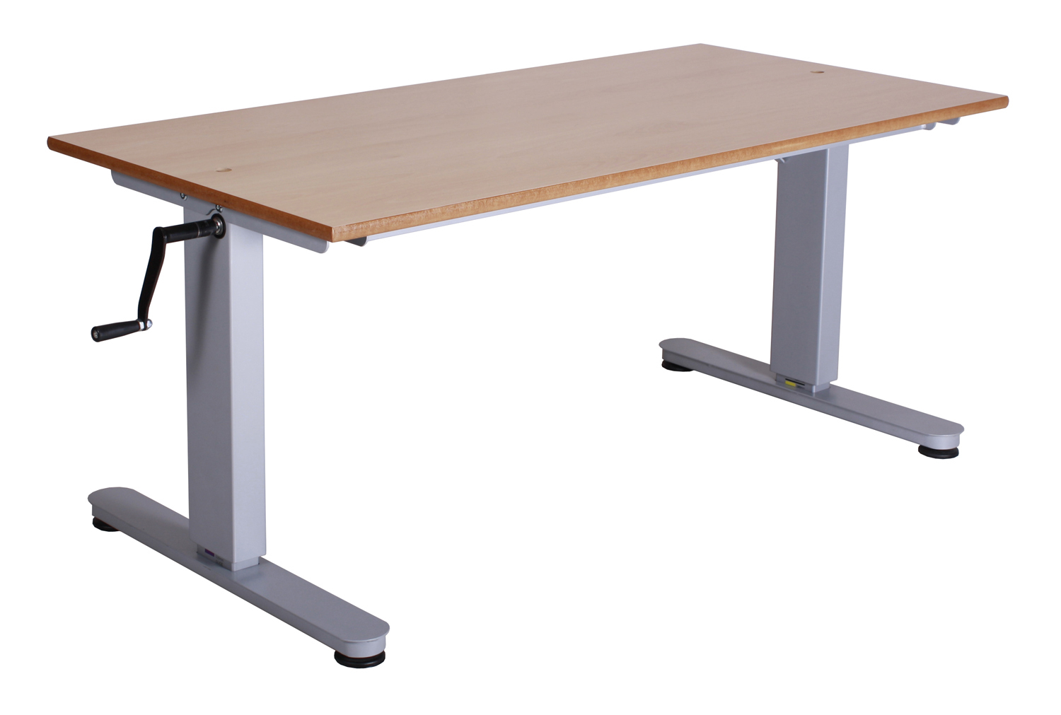 Qty 4 - Educate Crank Height Adjus Classroom Table Desk (MDF Edge), 140cm, Oak