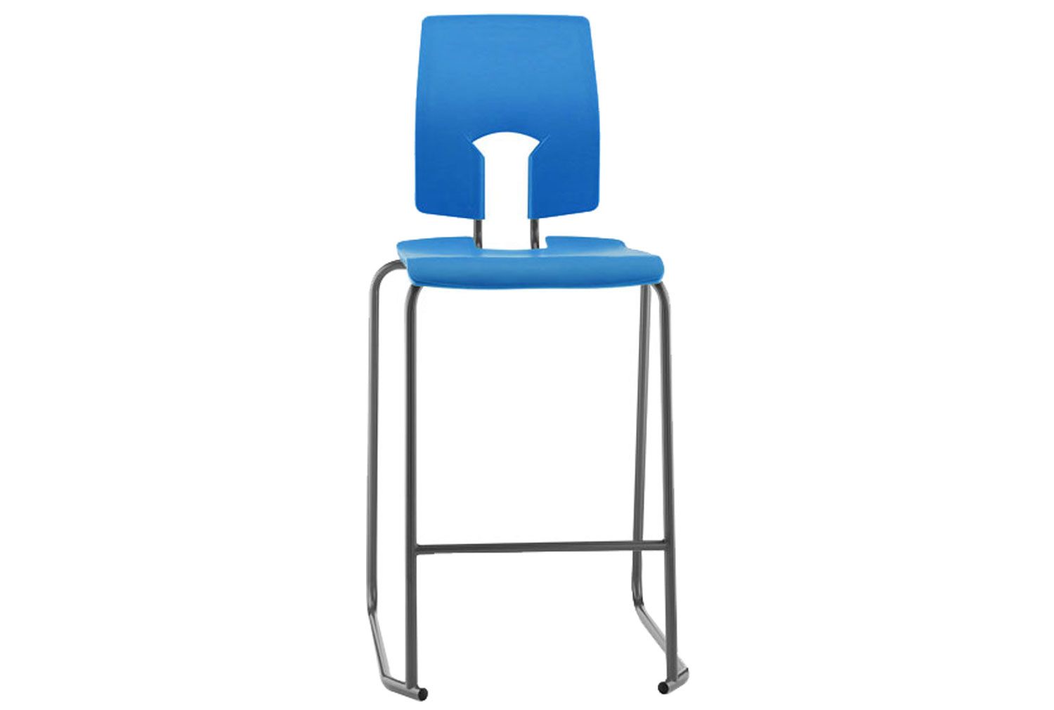 Qty 6 - Hille SE Ergonomic Classroom Stool With Back, 69h (cm), Dark Grey Frame, Pacific Blue