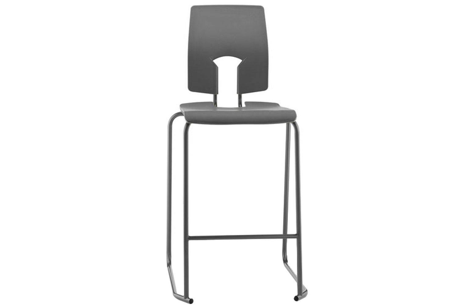 Qty 6 - Hille SE Ergonomic Classroom Stool With Back, 61h (cm), Dark Grey Frame, Slate