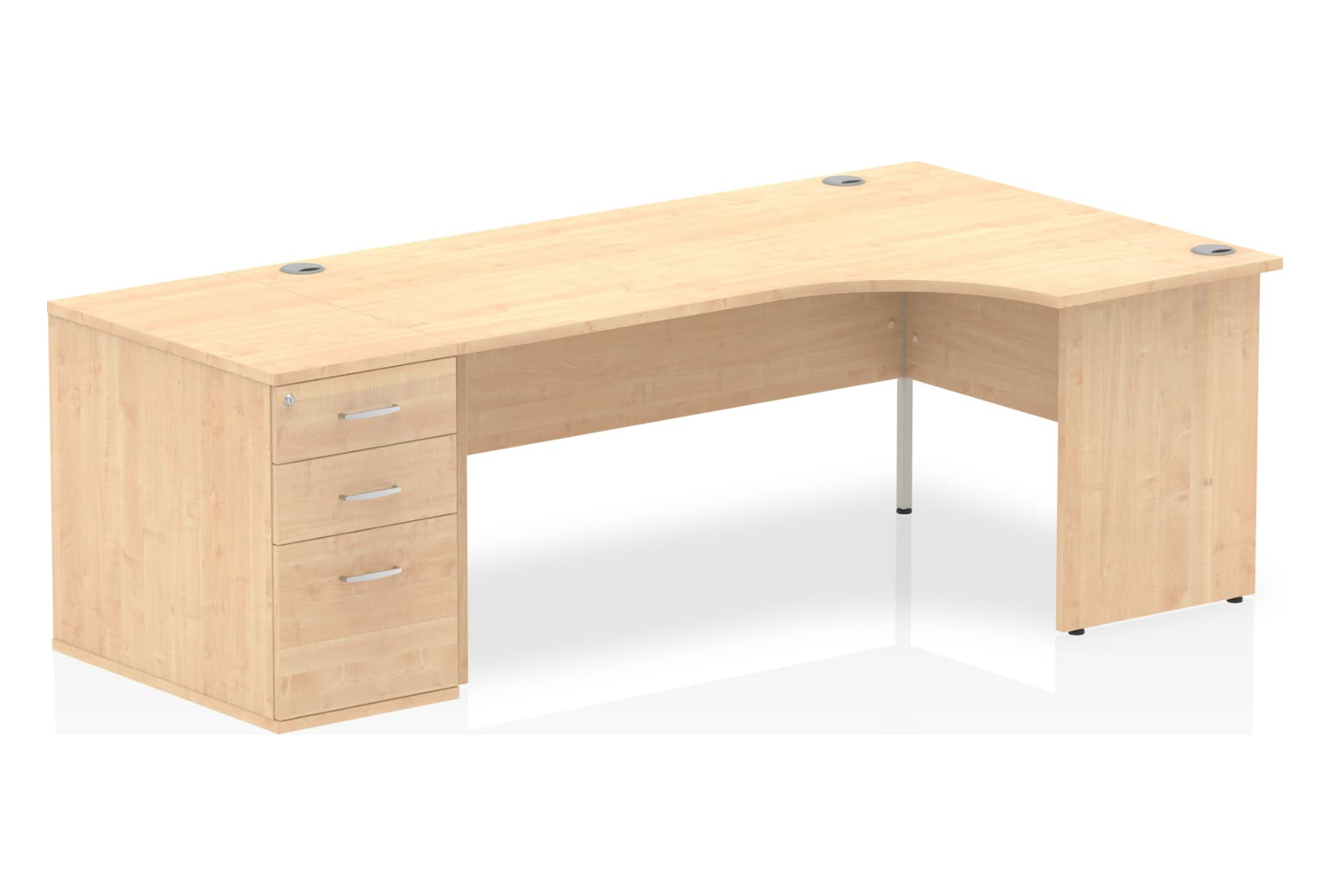 Vitali Panel End Office Desk Bundle Deal 6, 180wx120/80dx73h (cm), Maple