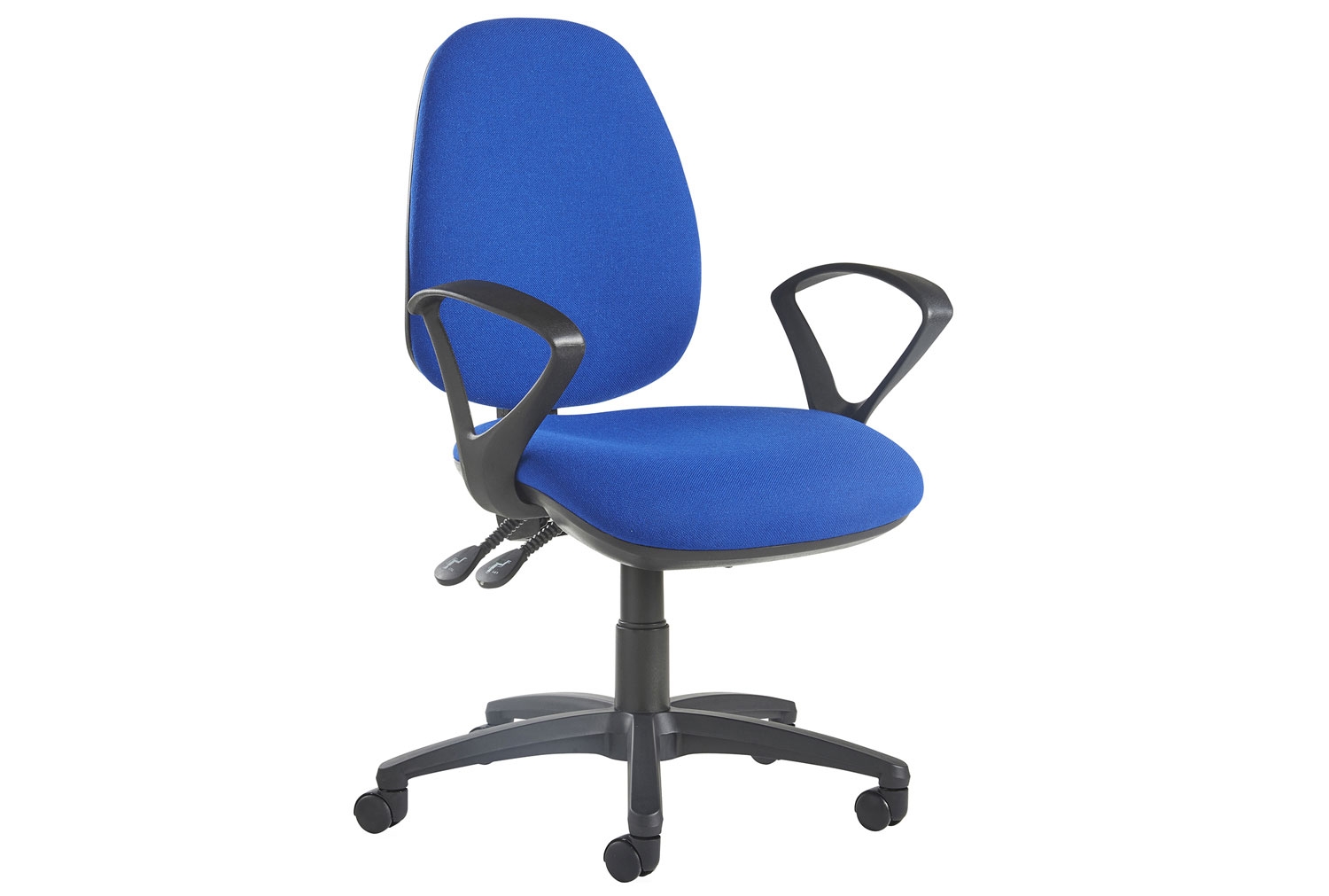 Gilmour High Back Fabric Operator Office Chair Fixed Arms (Blue), Express Delivery