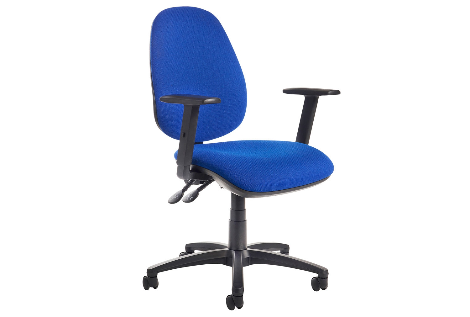 Gilmour High Back Fabric Operator Office Chair Adjustable Arms (Blue), Express Delivery