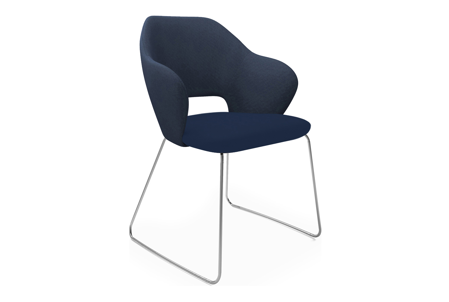 Zane Armchair With Skid Base, Maturity Blue Seat/Range Blue Back, Fully Installed
