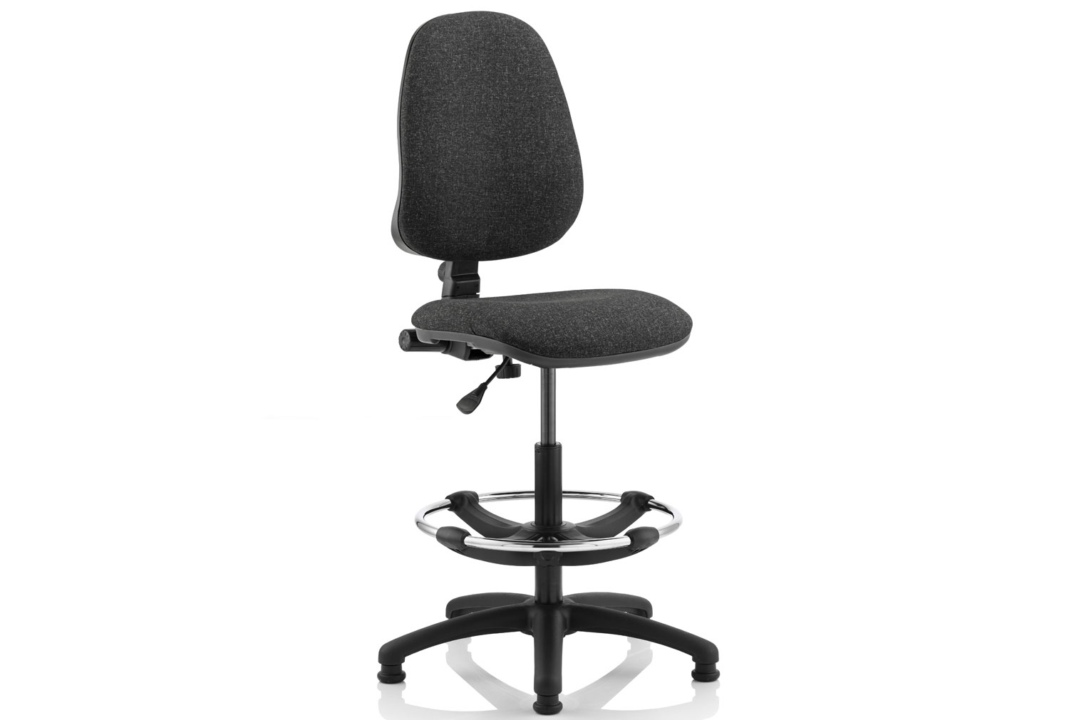 Lunar 1 Lever Draughtsman Office Chair (No Arms), Charcoal, Express Delivery