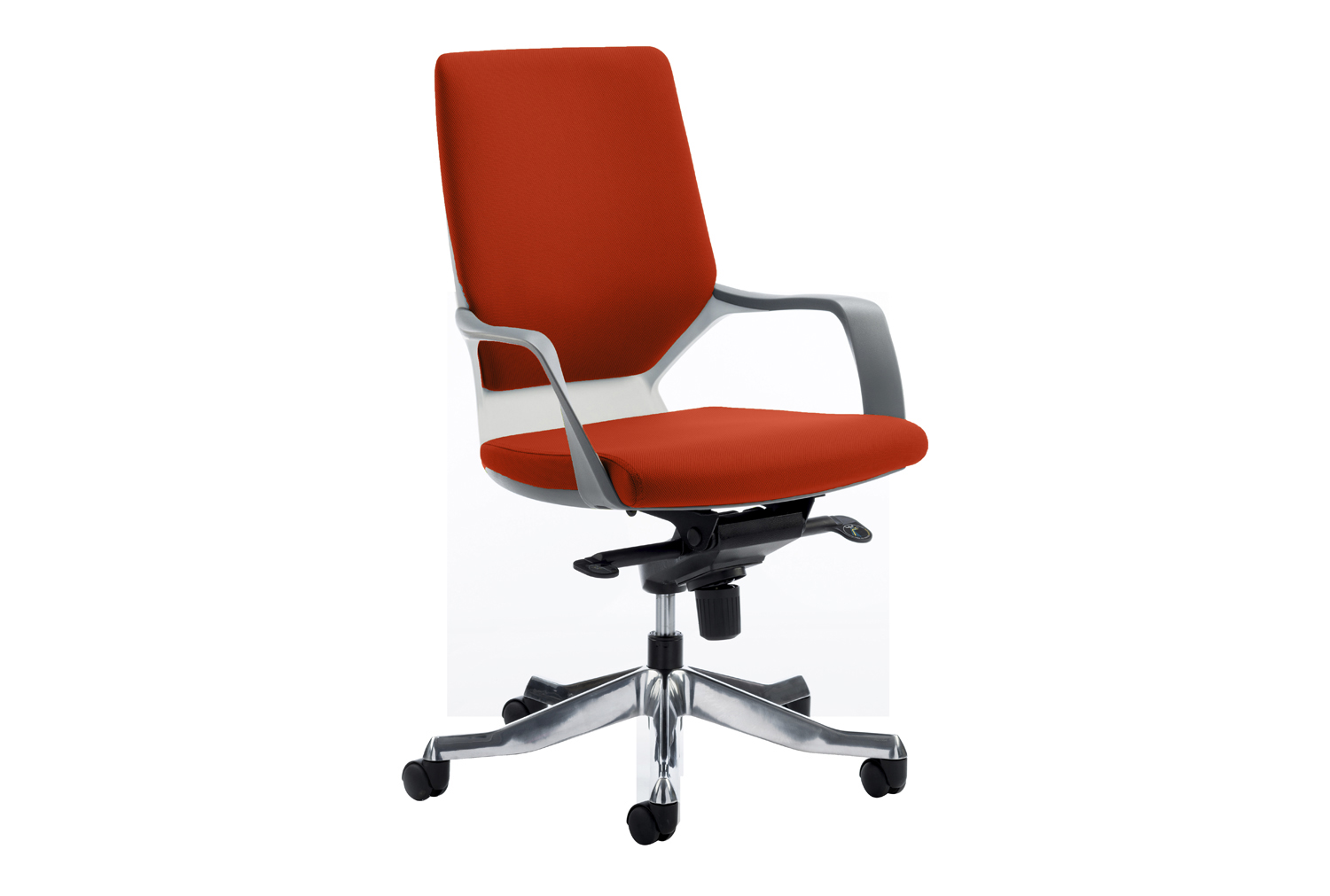 Zora Deluxe Medium Back Fabric Executive Office Chair (Tabasco Orange), Fully Installed