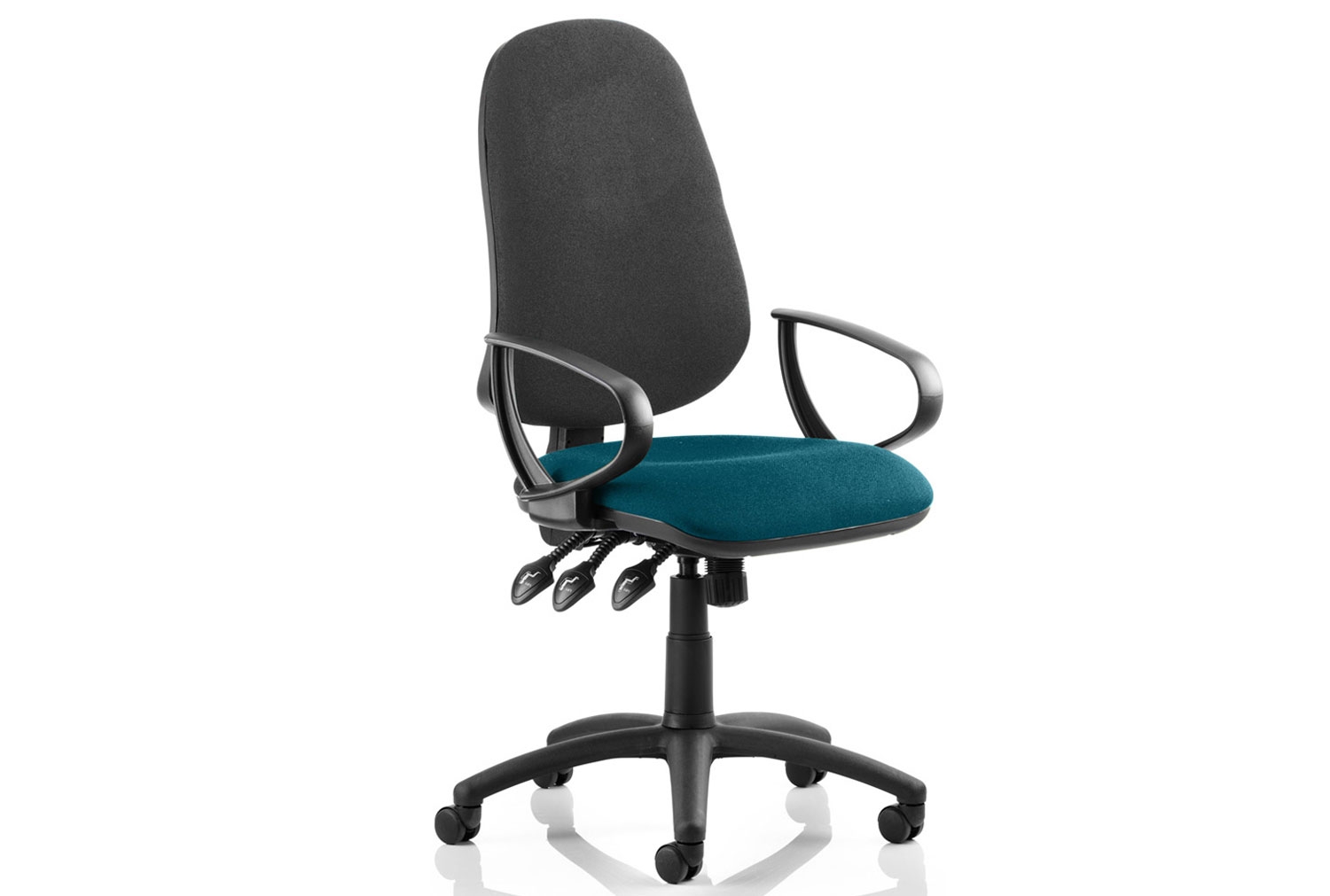 Haze Two Tone High Back Operator Office Chair (Fixed Arms), Maringa Teal