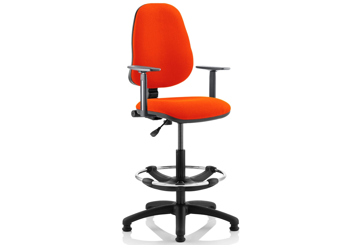 Lunar 1 Lever Draughtsman Office Chair (Adjustable Arms), Tabasco Red